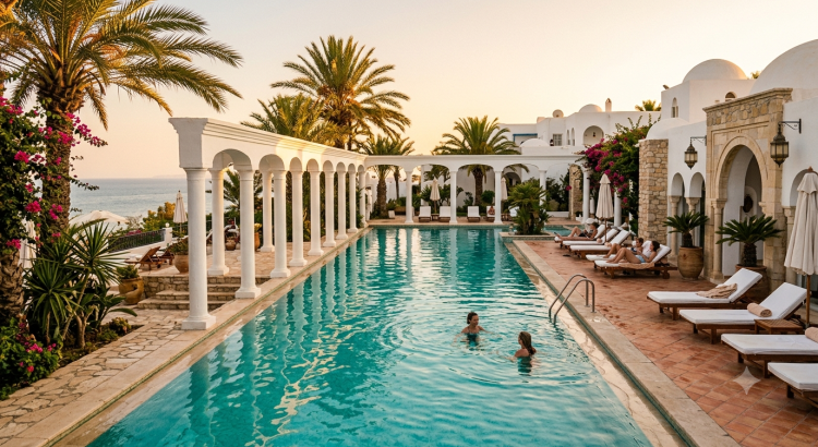 Piscine extérieure d'un hôtel spa à Hammamet