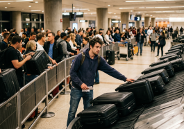 Valises identiques sur tapis bagages