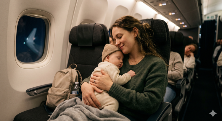Voyager en avion avec un bébé