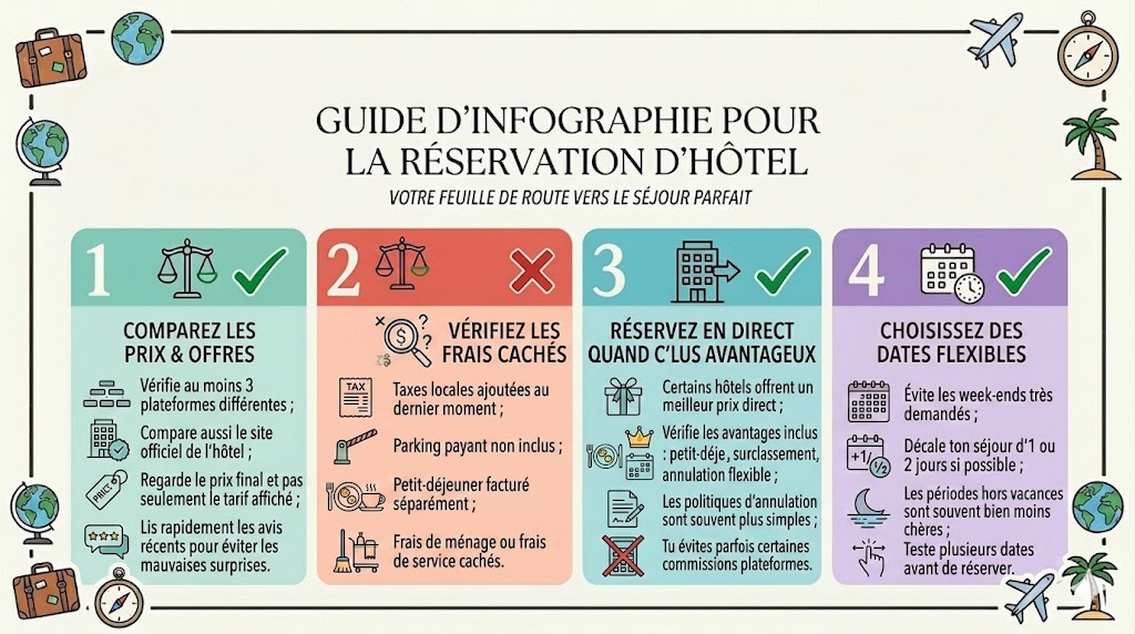 checklist réservation hôtel moins cher