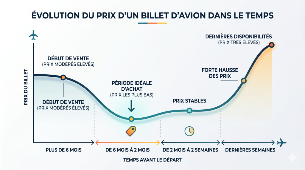 évolution prix billet avion dans le temps
