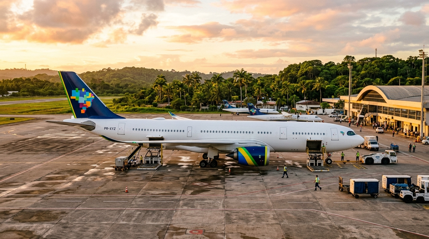 Airbus A330-900neo d'Azul Airlines sur piste avec livrée de la compagnie brésilienne