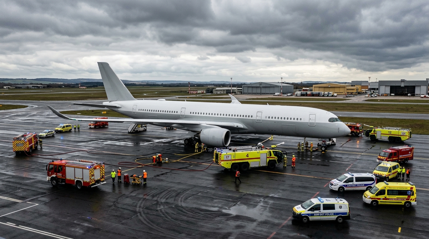 Avion United Airlines au sol dans un aéroport de substitution lors d'un déroutement