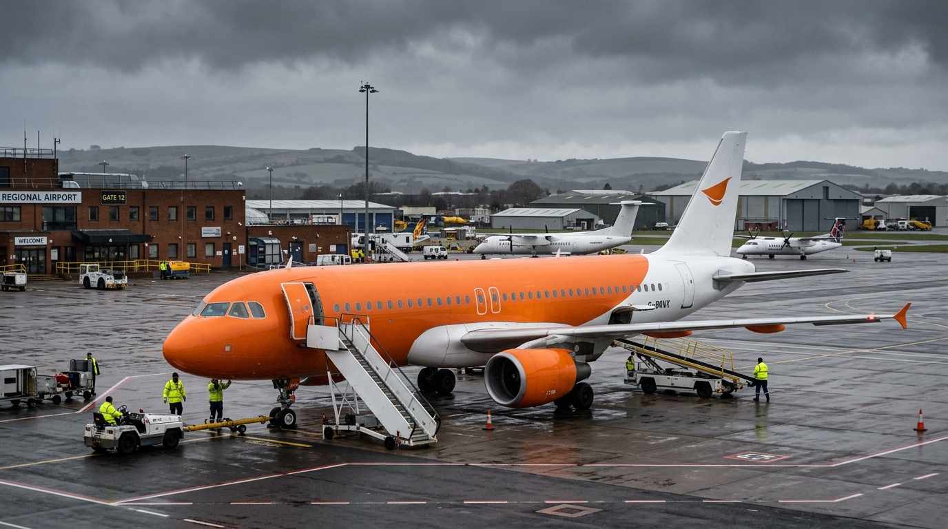 Avion easyJet sur le tarmac d'un aéroport britannique