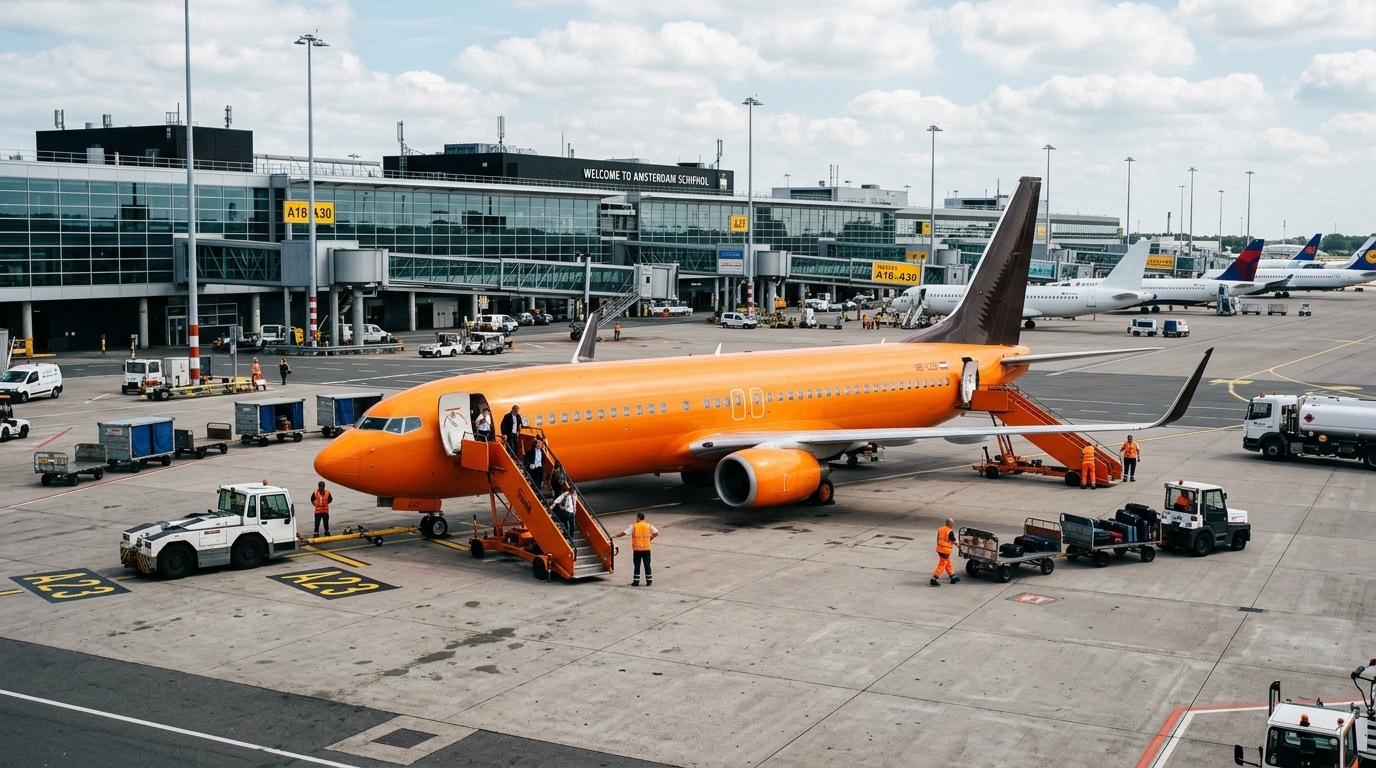 Avion easyJet sur le tarmac d'un aéroport européen