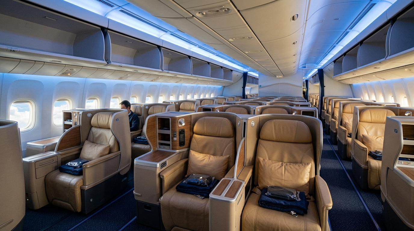 Cabine Business Class d'un Boeing 777 Turkish Airlines