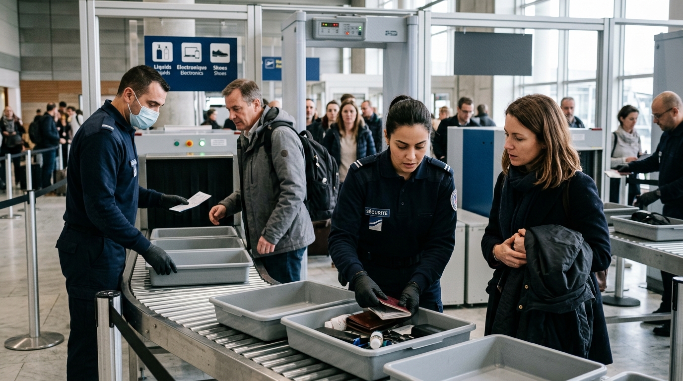 Aéroport international à risque détournement vol, piste d'atterrissage surveillée