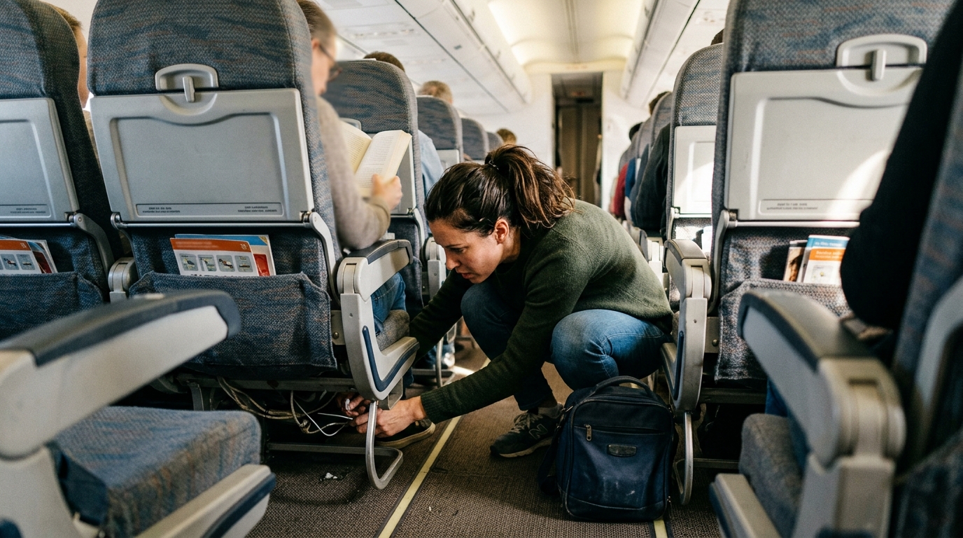 Casque audio oublié sur un siège d'avion retrouvé par le service objets trouvés