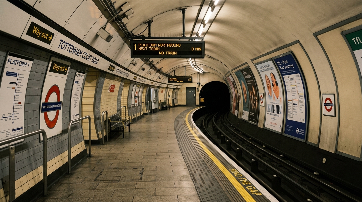 Quai de métro londonen vide pendant une grève TfL