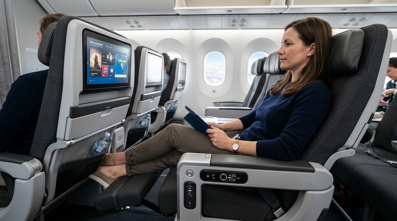Siège Premium Economy Singapore Airlines en cabine sur un vol long-courrier