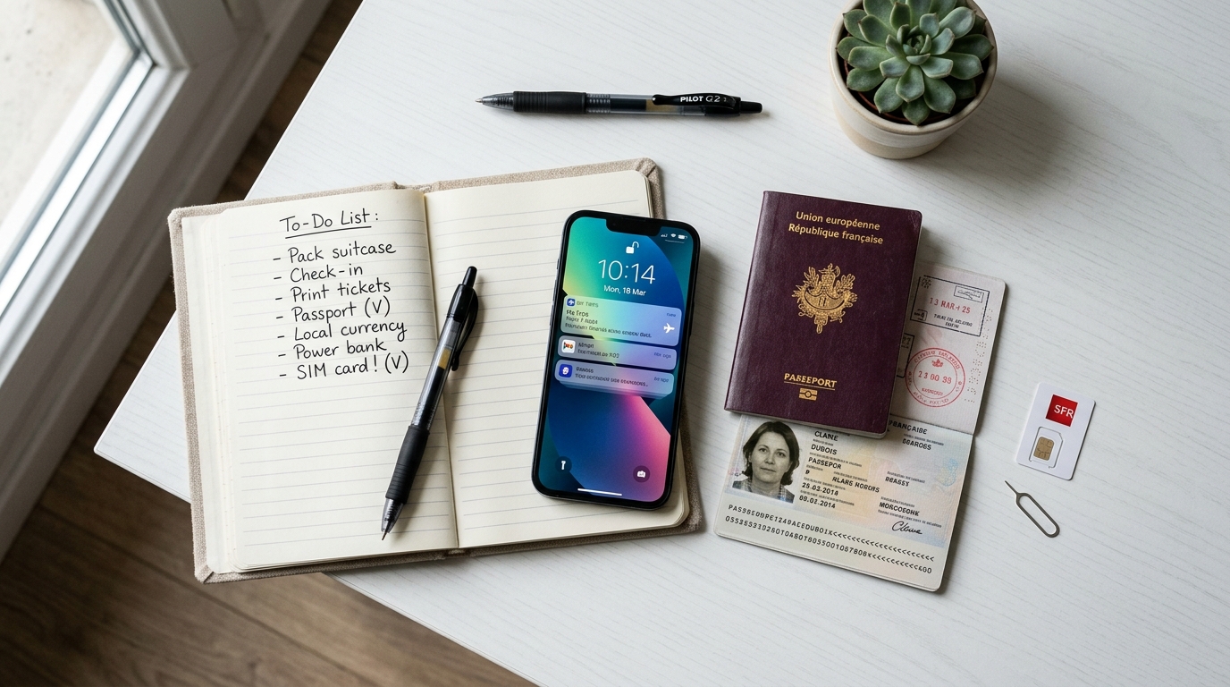 Checklist roaming data voyage étranger sur smartphone