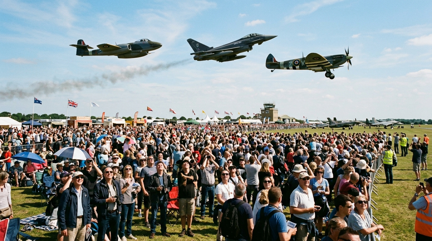 Démonstration aérienne au Farnborough Airshow 2026