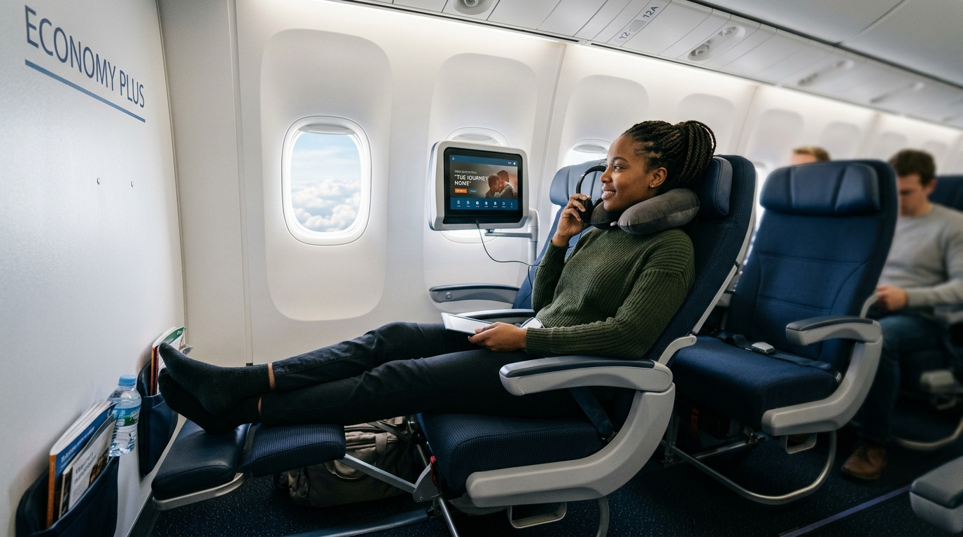 Siège économique confortable en classe économique sur vol long-courrier
