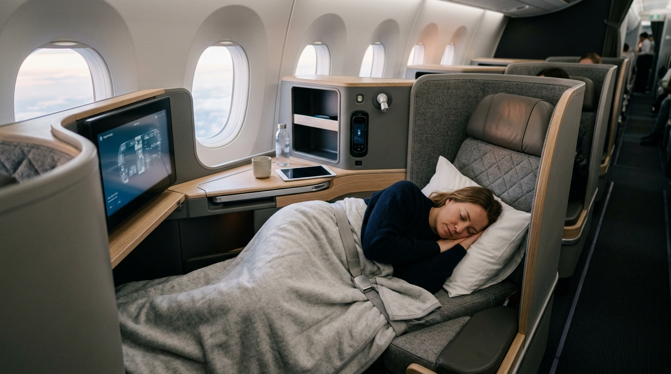Siège Business Class avion long-courrier Scandinavian Airlines A330
